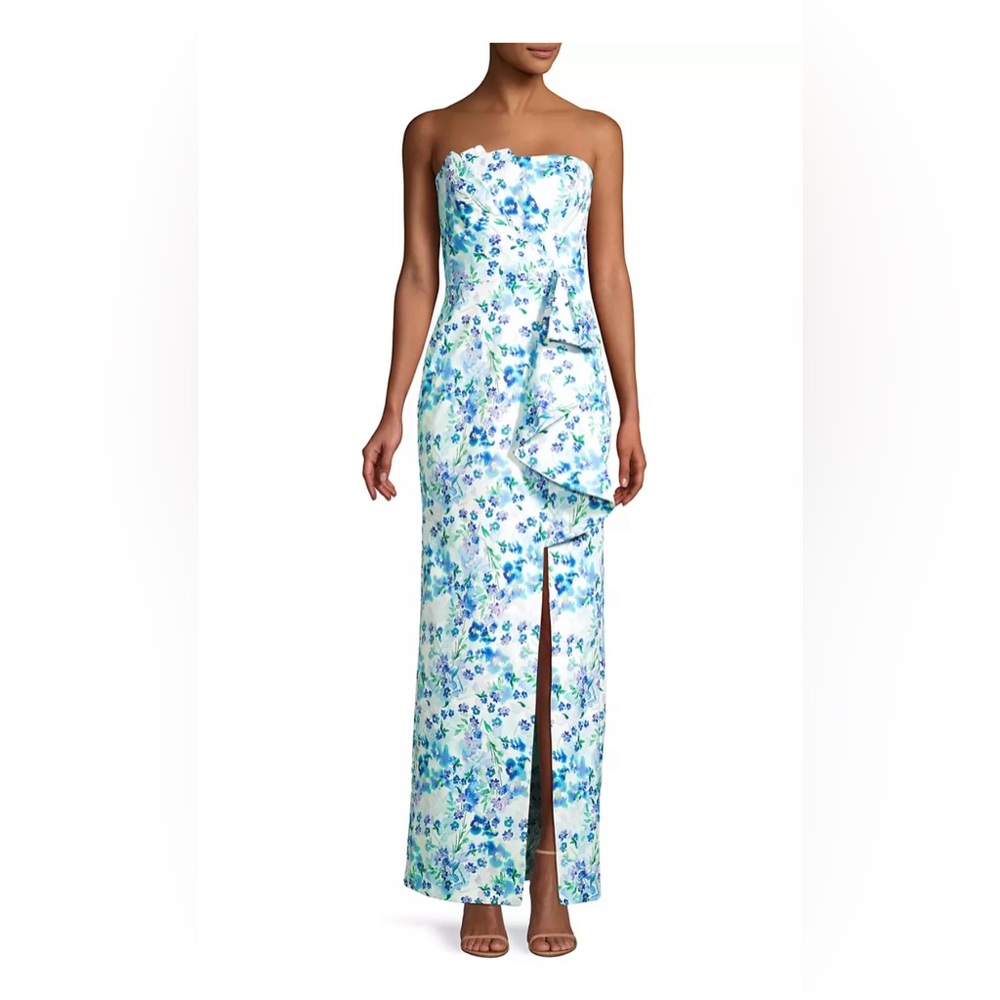 Parker Black Roberta Strapless Floral Dress - size 2